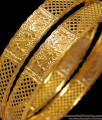 BR1339-2.8 Fantastic Thick Flower Pattern One Gram Gold Set Of Two Bangles