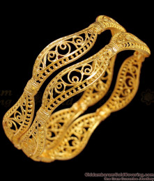 BR1343-2.8 Creative Pattern Real Gold Bangles Party Wear Best Collections