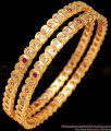 BR1353-2.4 Trendy Thin Five Metal Bangles Collection For Traditional Wear Impon Design