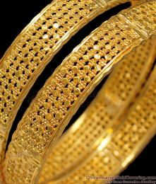BR1355-2.10 South Indian Unique Bangle Design Real Gold Tone Jewelry