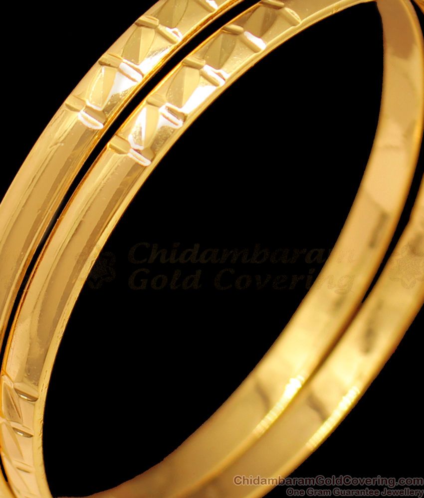 BR1359-2.10 Original Impon Gold Inspired Light Weight Thin Bangles For Special Occasions