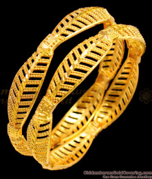 BR1369-2.8 Gold Inspired Leaf Model Attractive Bangles For Daily Use