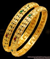 BR1371-2.4 Size One Gram Gold Plated Enamel Bangles Set Collections Online