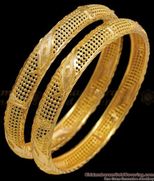 BR1373-2.10 Real Gold Net Pattern Handcrafted Bangles Latest Collections BR1373-2.10 Real Gold Net Pattern Handcrafted Bangles Latest Collections
