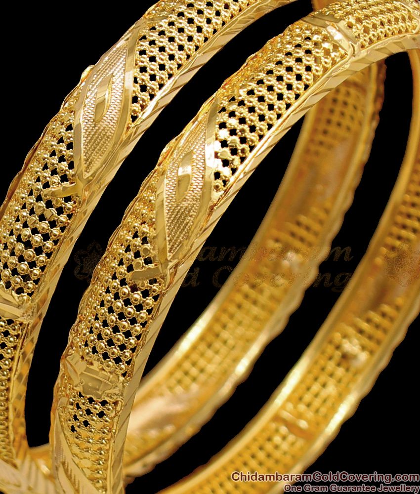 BR1373-2.10 Real Gold Net Pattern Handcrafted Bangles Latest Collections BR1373-2.10 Real Gold Net Pattern Handcrafted Bangles Latest Collections