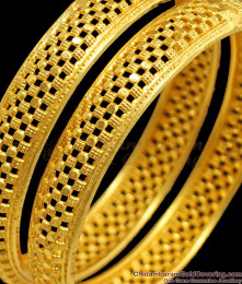 BR1379-2.8 South Indian Unique Bangle Design Real Gold Tone Jewelry