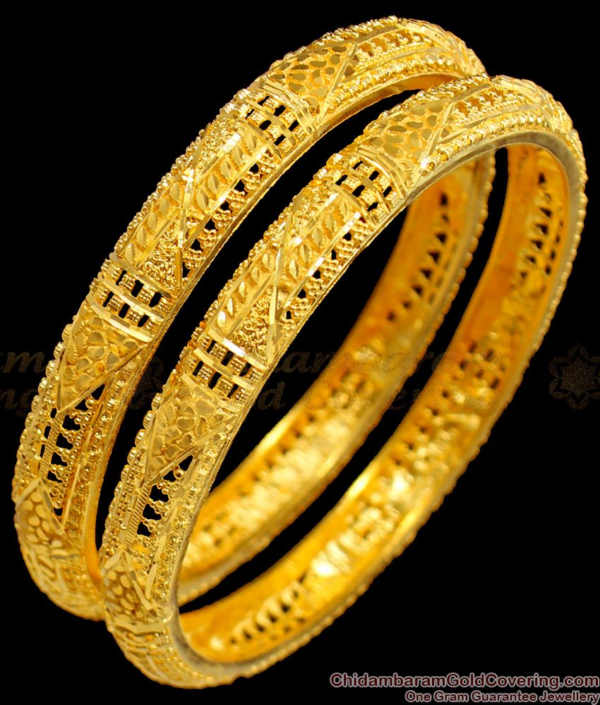 BR1380-2.6 Premium Real Gold Look Kerala Forming Bangles Collections for Daily Use