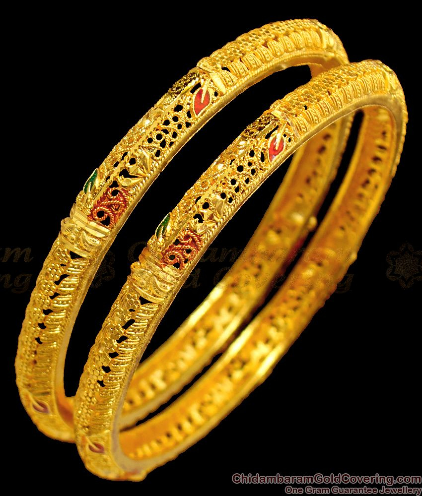 BR13892.8 Festival Special Collection Enamel Forming Gold Bangles For
