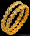 BR1390-2.4 Gold Inspired Flower Model Attractive Bangles For Regular Use