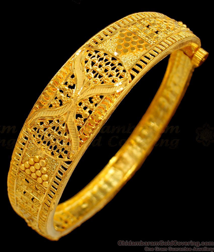 BR1391-2.6 Sleek Across Diameter Grand Bridal Screw Type Model Gold Forming Bangle