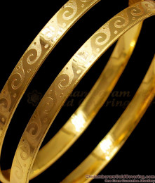 BR1399-2.4 Attractive Flower Design One Gram Gold Bangle Designs For Ladies