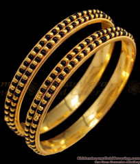 BR1400-2.6 Traditional Karugamani Gold Black Beads Design Gold Bangles For Women BR1400-2.6 Traditional Karugamani Gold Black Beads Design Gold Bangles For Women