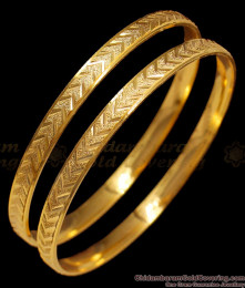 BR1401-2.6 Size Simple One Gram Gold Bangle Designs For Ladies Online Store