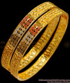 BR1415-2.4 Festival Special Rhodium Touch Enamel Forming Gold Bangles For Ladies