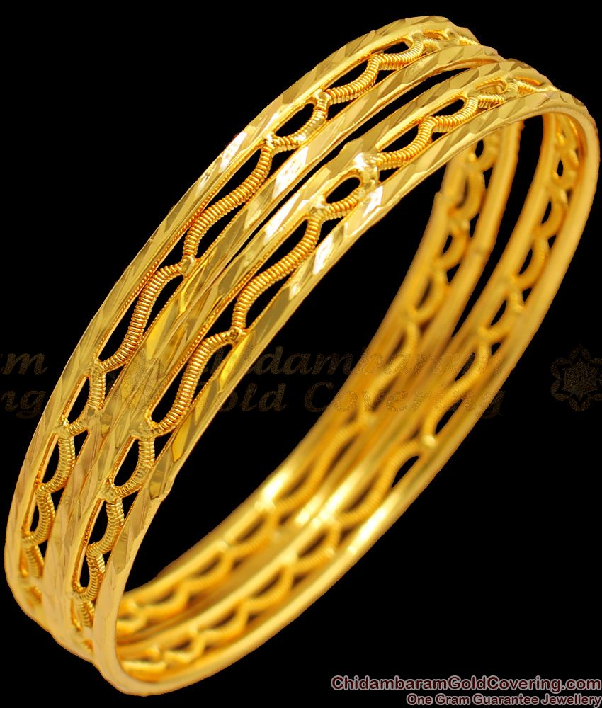 BR1418-2.4 Size Trendy Light Weight Gold Designer Bangles Collection