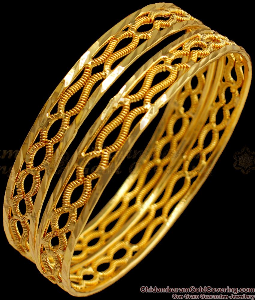 BR1424-2.4 Size Trendy Light Weight Gold Designer Bangles Collection