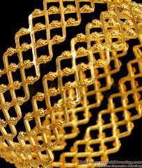 BR1425-2.4 Size Gold Tone Set of Two Kada Neli Pattern Bridal Bangle for Women BR1425-2.4 Size Gold Tone Set of Two Kada Neli Pattern Bridal Bangle for Women