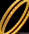BR1426-2.8 Size New Arrivals Set of Two Thin Plain Gold Bangles