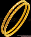 BR1426-2.8 Size New Arrivals Set of Two Thin Plain Gold Bangles