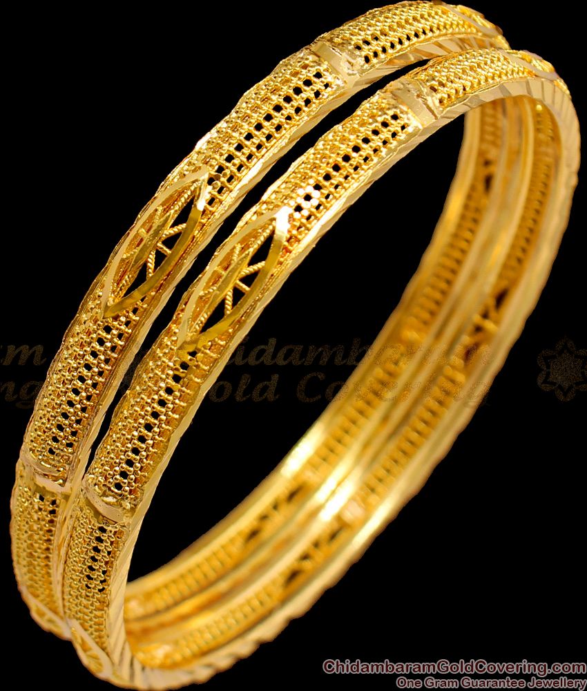 BR1433-2.8 Daily Wear Set of Two One Gram Gold Bangle Collections Shop Online