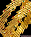 BR1436-2.4 Size Set of Two Grand Kada Gold Inspired Enamel Semiya Bangles 