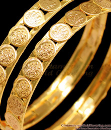 BR1437-2.6 Size Set of Two Lakshmi Kasu Coin Bangles Buy Online