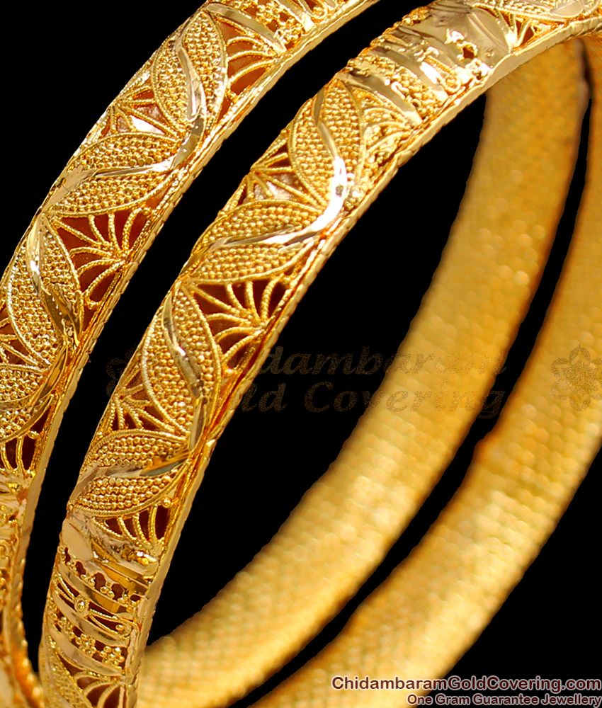 BR1438-2.8 Daily Wear Set of Two One Gram Gold Bangle Collections Shop Online