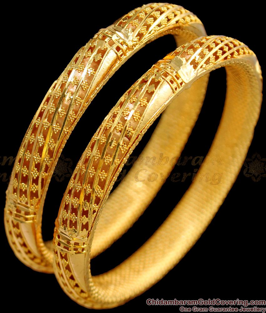 BR1446-2.10 Thick One Gram Gold Bangle South Indian Jewelry Shop Online