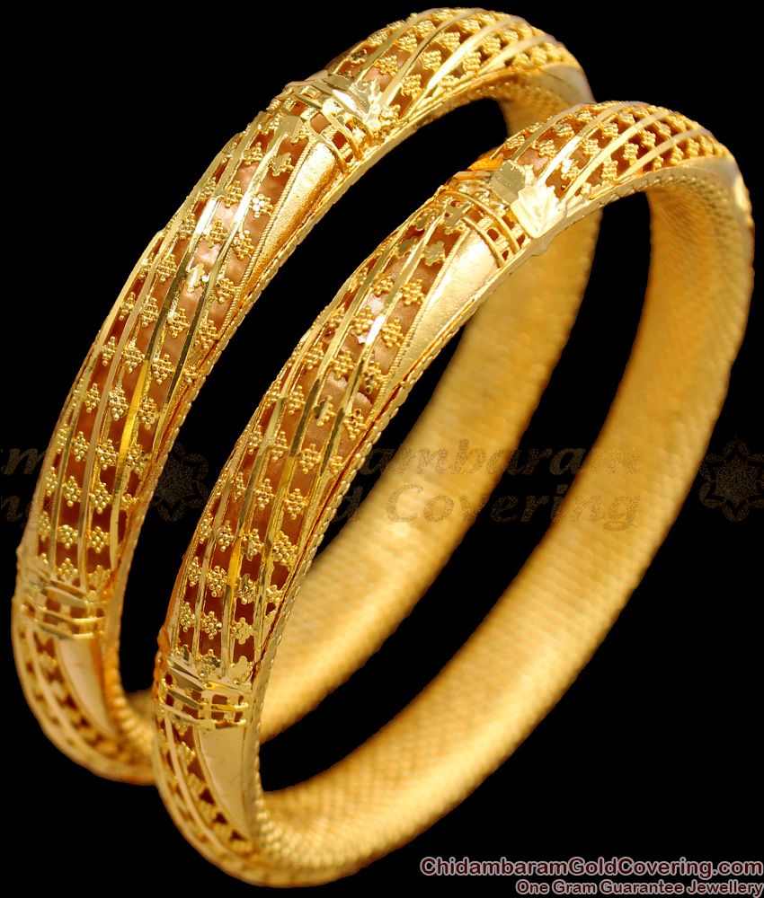 BR1446-2.6 Thick One Gram Gold Bangle South Indian Jewelry Shop Online