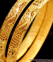 BR1447-2.10 Gold Kada Bangles Design For Functions Buy Online