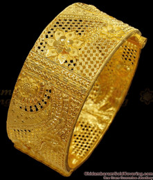 BR1449-2.6 Plain Broad Gold Kada Bangle Forming Collections