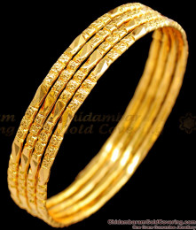 BR1459 2.4 Traditional Gold Bangles Design Set Of Four Gold Plated