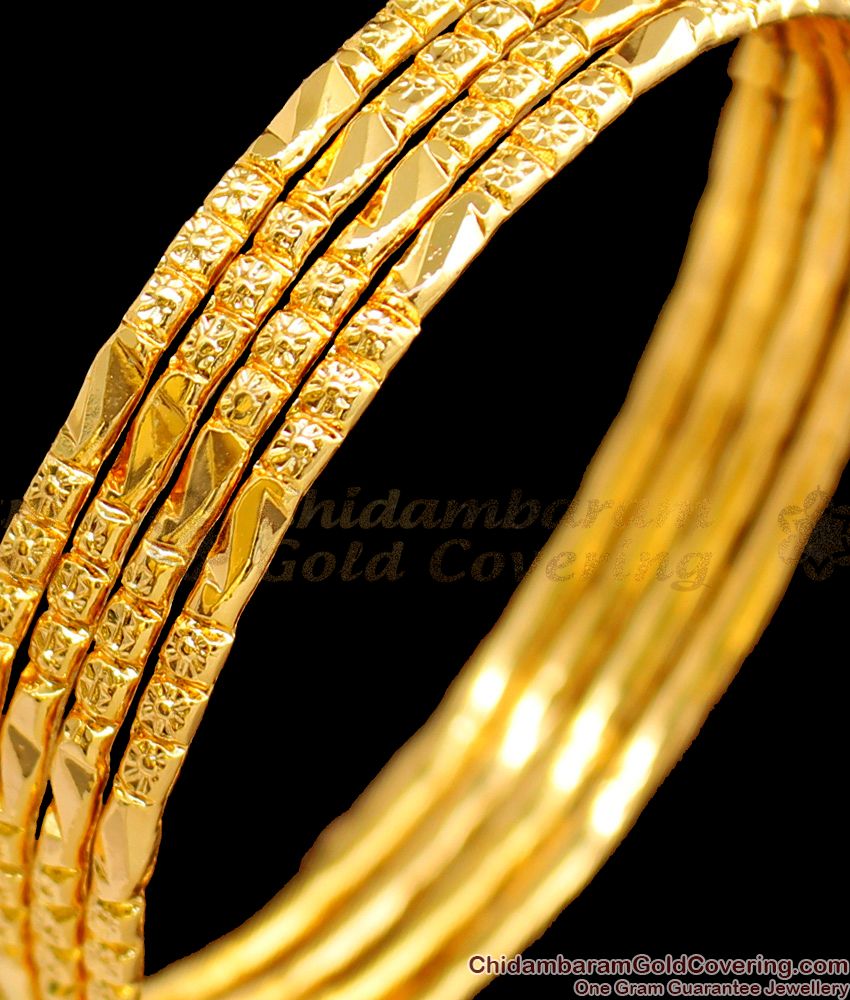 BR1459-2.4 Traditional Gold Bangles Design Set Of Four Gold Plated Jewelry Daily Use BR1459-2.4 Traditional Gold Bangles Design Set Of Four Gold Plated Jewelry Daily Use