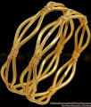 BR146-2.4 Size Chidambaram Gold Plated Curvy Design Guarantee Bangles Online