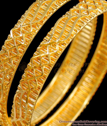 BR1462 2.6 Traditional Kada Bangles One Gram Gold Plated Jewelry Buy Online