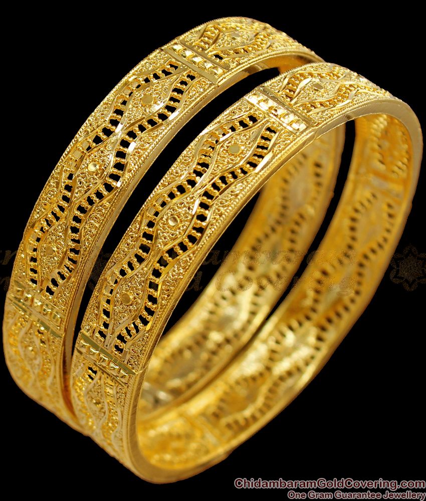 BR1467-2.8 New Arrival Real Gold Kada Bangles Jewelry For Function For Ladies