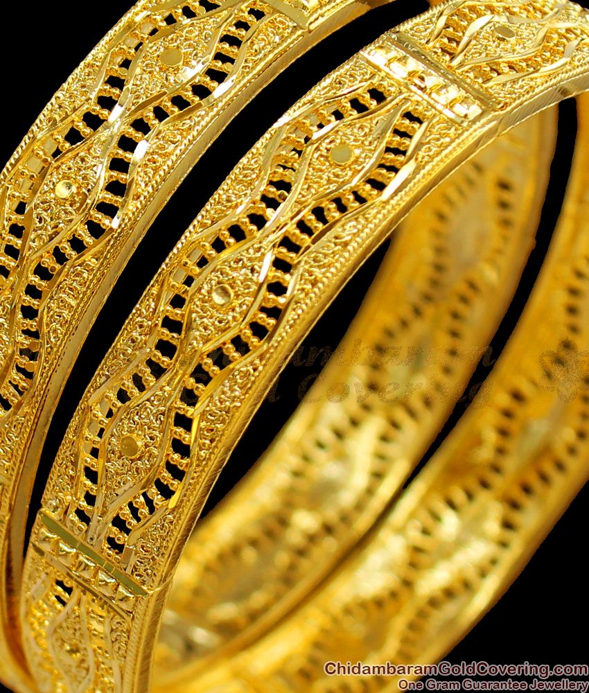 BR1467-2.8 New Arrival Real Gold Kada Bangles Jewelry For Function For Ladies