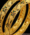 BR1480-2.6 Meenakari Enamel Leaf Pattern Kerala Self Design Bangles Collection