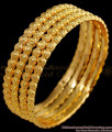 BR1483-2.4 Simple Gold Bangle Design With Bead Type Jewelry Buy Online