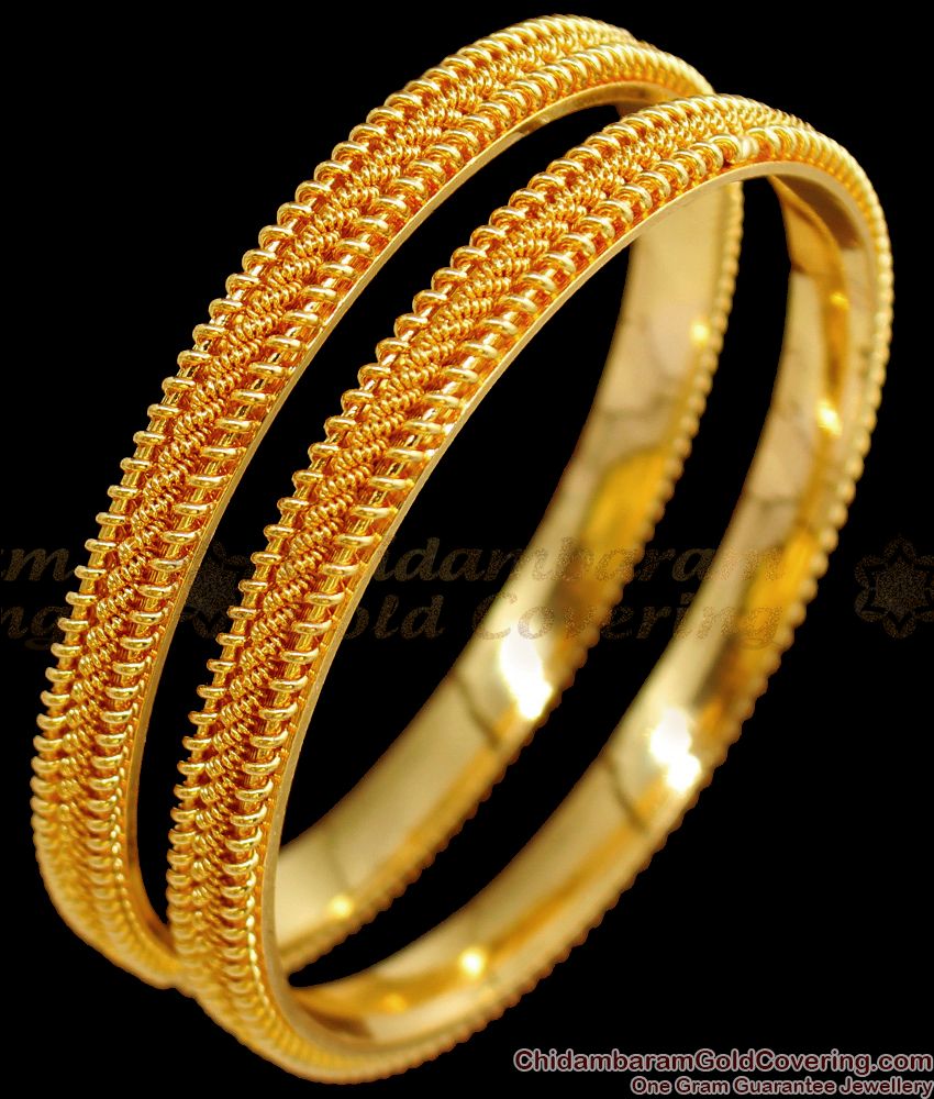 BR1485-2.4  Spring Type Daily Wear Gold Bangles Collections Gold Plated Jewelry Shop Online