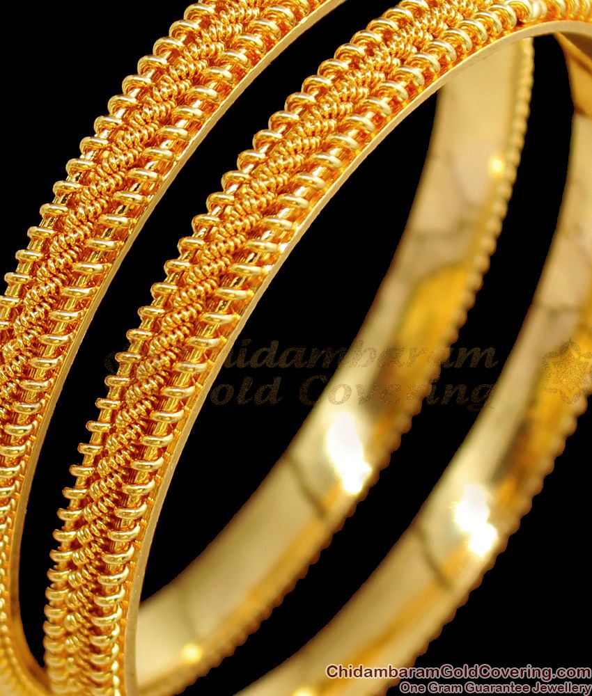 BR1485-2.8 Spring Type Daily Wear Gold Bangles Collections Gold Plated Jewelry Shop Online