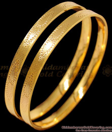 BR1486-2.4 Self Design Fancy Gold Bangles Collections Gold Plated Jewelry Shop Online