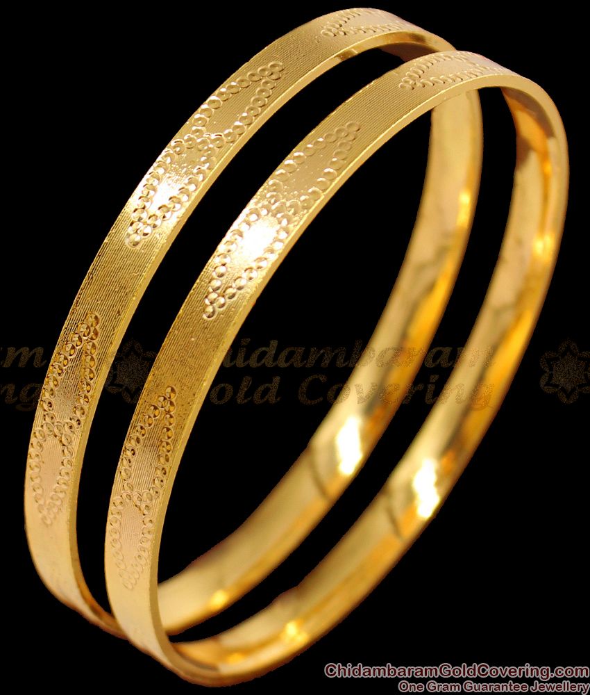 BR1486-2.8 Self Design Fancy Gold Bangles Collections Gold Plated Jewelry Shop Online