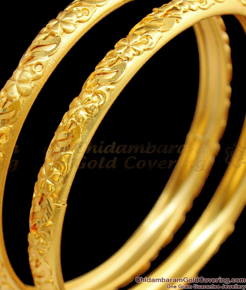 BR1490-2.4 Hand Crafted Real Gold Bangle Collections Forming Pattern 