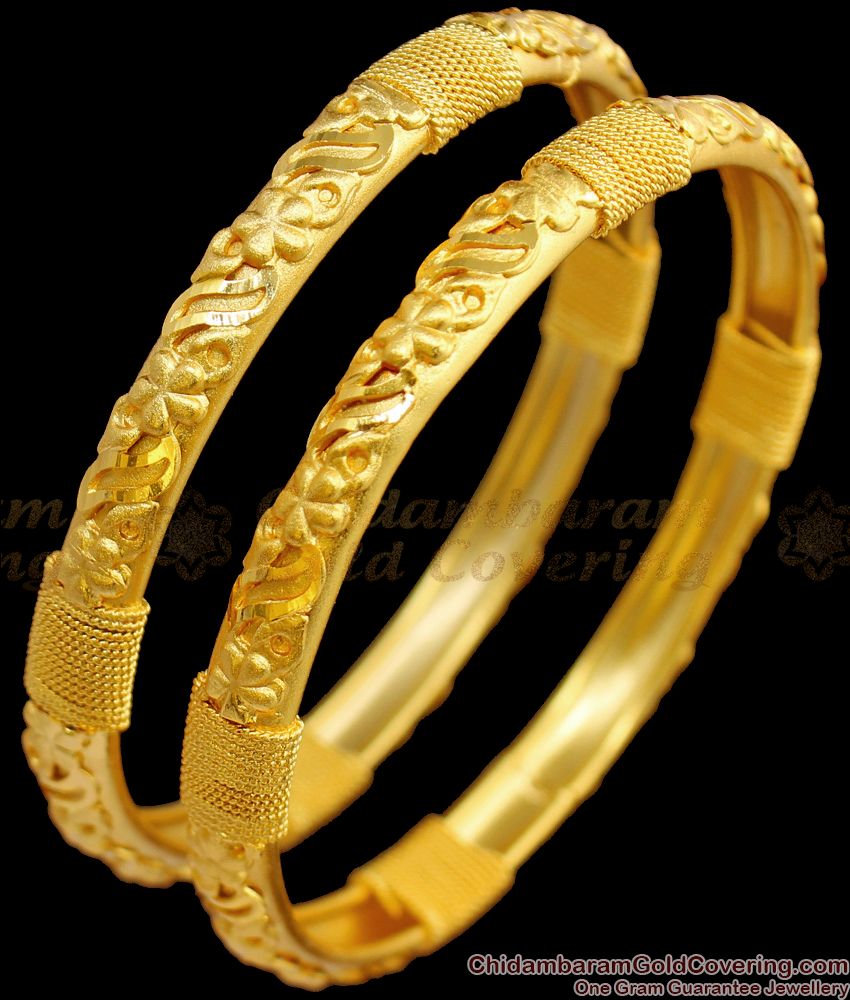 BR1492-2.8 Hand Crafted Real Gold Bangle Collections Forming Pattern