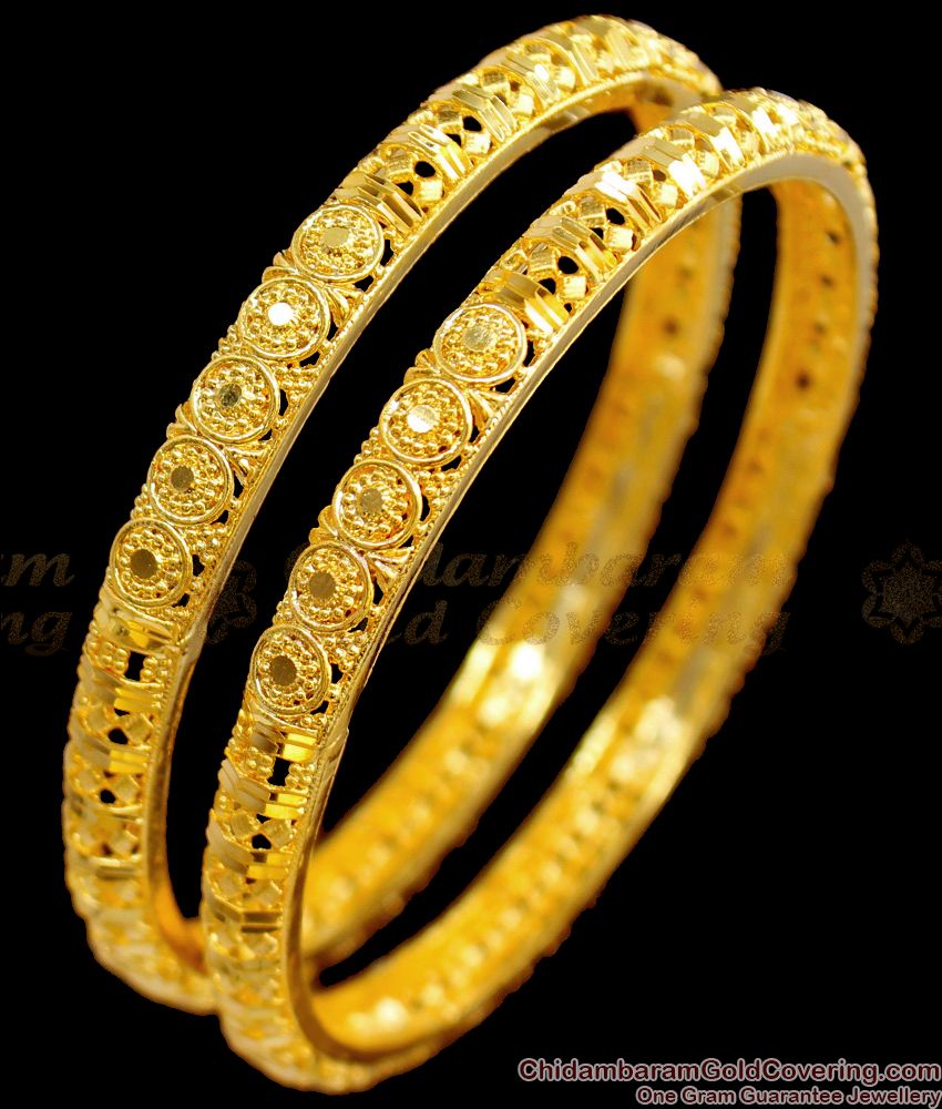 BR1494-2.6 Blooming Buds Real Gold Forming Pattern Unique Bangle Collections