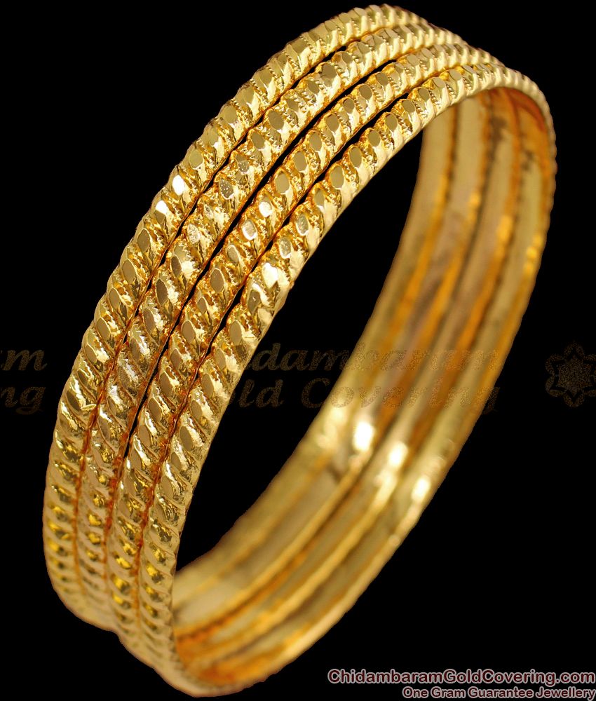 Buy 2.10 Size Simple Daily Wear Gold Bangles Design For Ladies ...