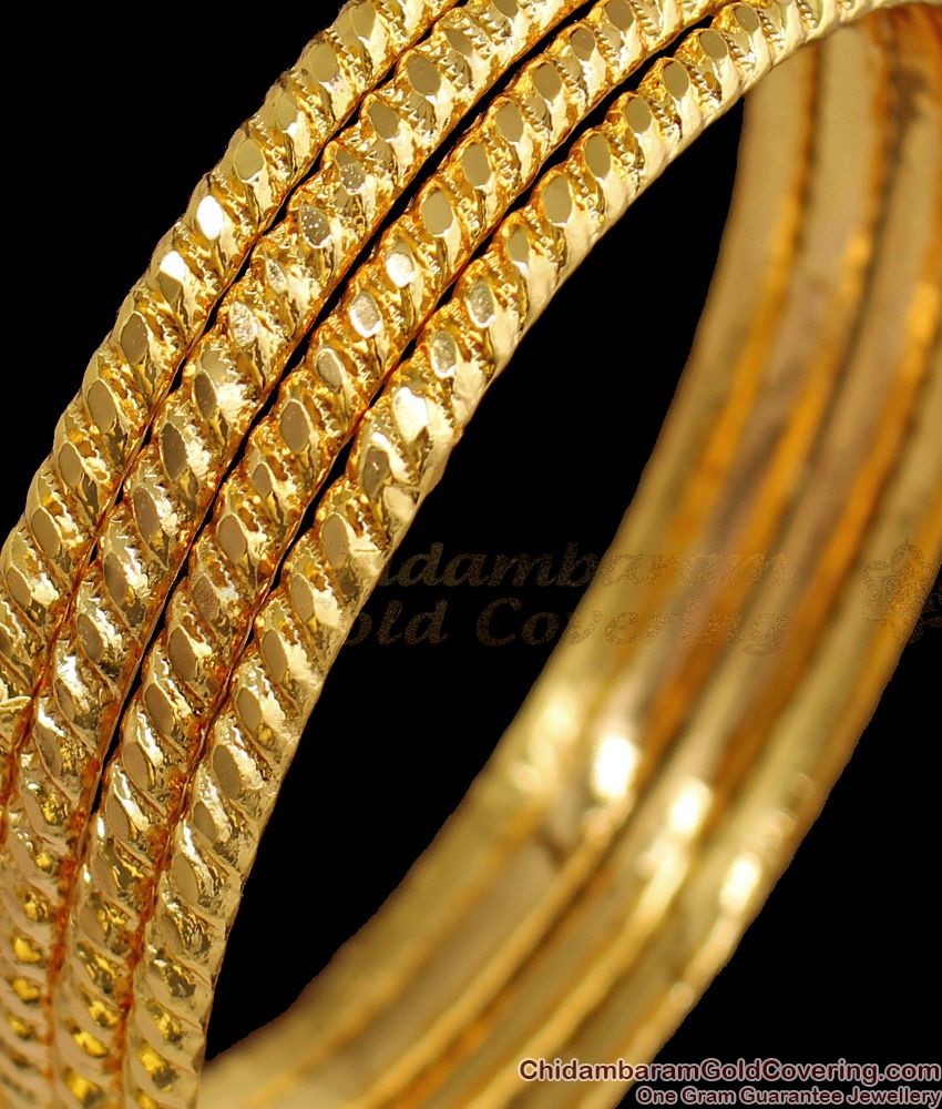 BR1501-2.8 Simple Daily Wear Gold Bangles Design For Ladies South Indian Jewelry Buy Online