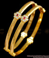 BR1504-2.8 Original Impon AD white And Ruby Stone Long Life Gold Bangle Collections