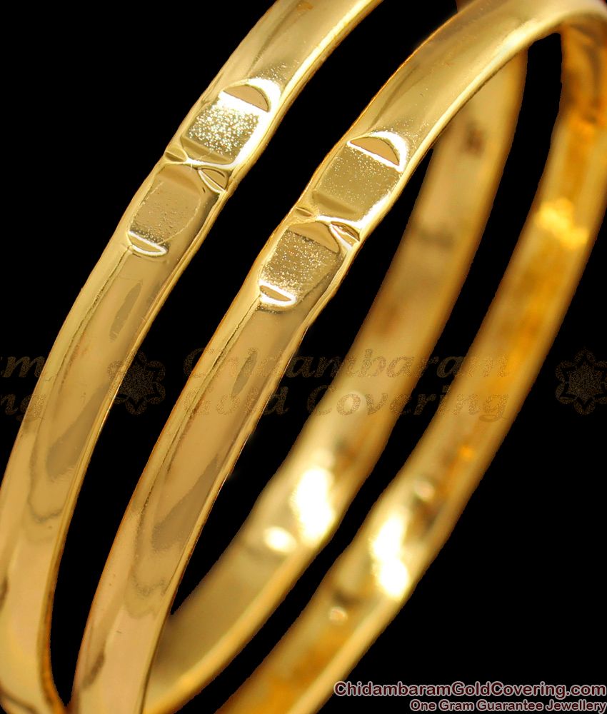 BR1511-2.4 Fast Moving Plain Daily Wear Original Impon Gold Bangle Collections